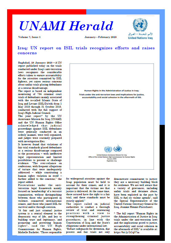 UNAMI Herald Volume 7, Issue 1