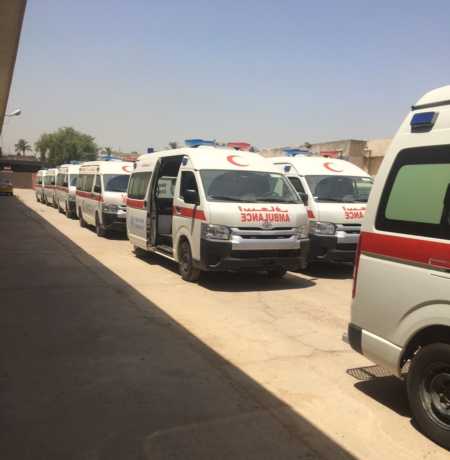 20 new ambulances to strengthen referral pathway in under-recovery areas in Mosul, Anbar, and Kirkuk
