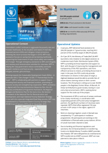 WFP Iraq Country Brief, January 2019
