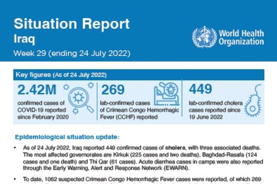 Iraq: Early Warning and Disease Surveillance Bulletin - Epidemiological Week  13 Reporting Period: 23 - 29 March 2015 - Iraq